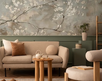 Vintage Chinoiserie Wallpaper – Peel and Stick Floral Wall Mural
