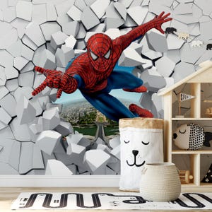 Carta da parati Spiderman Peel and Stick, carta da parati Marvel per la cameretta dei bambini, carta da parati rimovibile Marvel, carta da parati grande per la cameretta dei bambini, murale di Spiderman