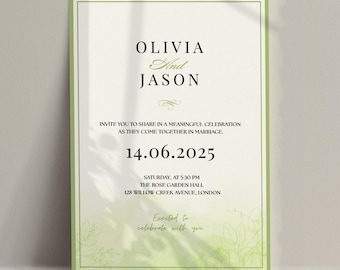 OLIVE WEDDING SUITE / Invito di nozze, download digitale