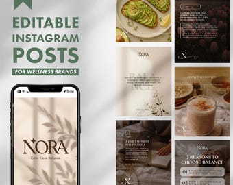 NORA · Pacchetto Instagram Mindful Wellness per Canva
