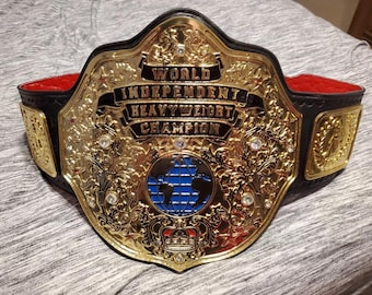 World Heavyweight Championship Wrestling Belt: Brass & Zinc Plate, Leather Strap