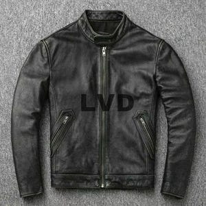 Blouson en cuir noir pour homme fait main, Blouson en cuir noir sur mesure Blouson en cuir homme, Blouson en cuir véritable, Blouson en cuir homme