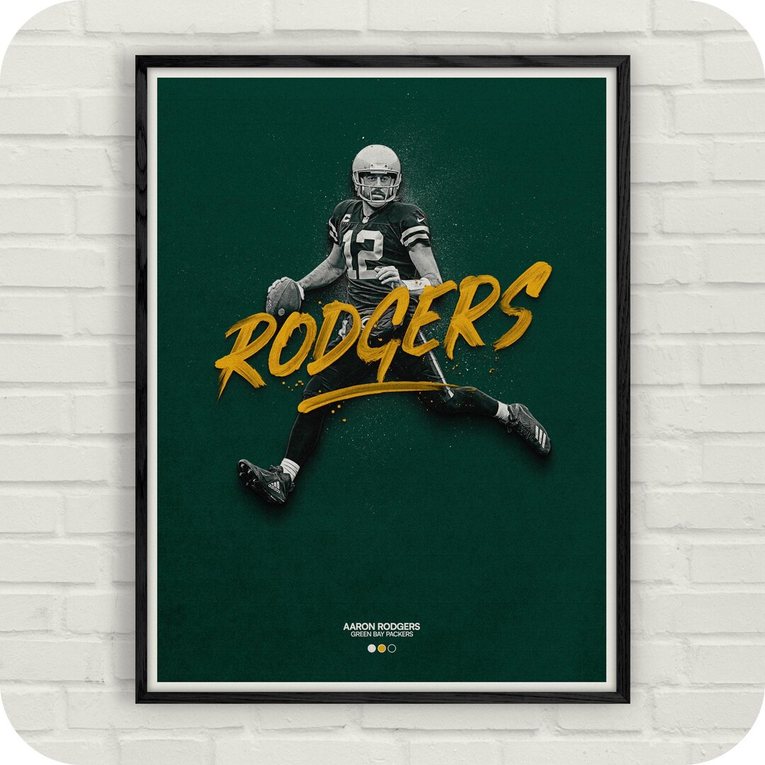 Aaron Rodgers Poster, Digital Download, Green Bay Packers NFL Football ...