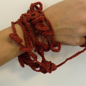 Textile jewelryRed wine Cotton.Necklace / Bracelet Christmas gift Free Shipping image 2