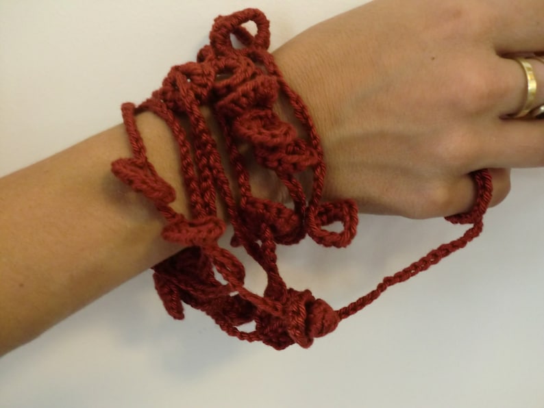 Textile jewelryRed wine Cotton.Necklace / Bracelet Christmas gift Free Shipping image 2