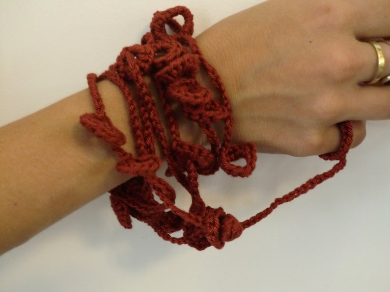 Textile jewelryRed wine Cotton.Necklace / Bracelet Christmas gift Free Shipping image 5