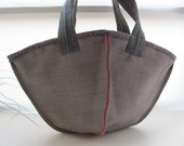 Shopping bag  Kimono Bag--- Inside Out Canvas and Pink Felt. Hand Bag-handmade-stylish-woman--shopping bag  Christmas gift Free Shipping