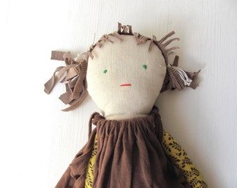 Doll Cotton doll. Handmade.Soft doll Child friendly.Recycled.soft Toy.Fabric Doll.    children love  Christmas gift Free Shipping