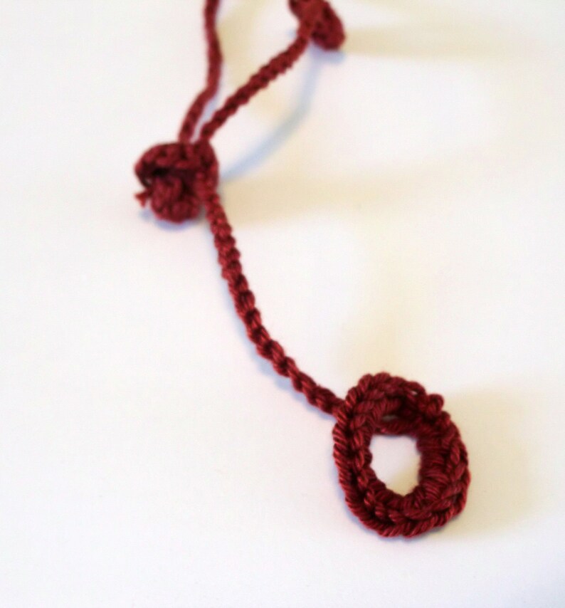 Textile jewelryRed wine Cotton.Necklace / Bracelet Christmas gift Free Shipping image 4