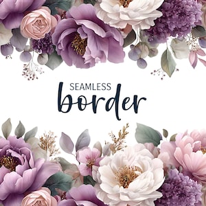 Flieder und Blush, florale florale Ornamente, romantische Hochzeitseinladung, romantische Hochzeitseinladung, violett-rosa Blumenmuster, botanische Fliesen