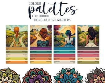 Anticipation: colour palette for Ohuhu Honolulu 320 markers, alcohol marker color palette, colour scheme, colorway, colouring inspiration
