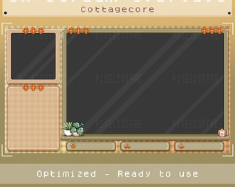 Cottagecore Stream Overlays – 6x Cute Light Green Graphics for Streamers | OBS and Streamlabs Compatible
