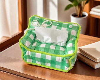 Sofa-Shaped Tissue Box Cover,Tissue Holder,Tissue Dispenser,Napkin Holder,Living Room Tissue Box, green Tissue Holder,Creative Home Decor