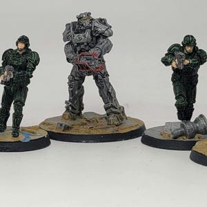 Painted Fallout Wasteland Warfare: Brotherhood of Stee Core Box -l 7 figures total