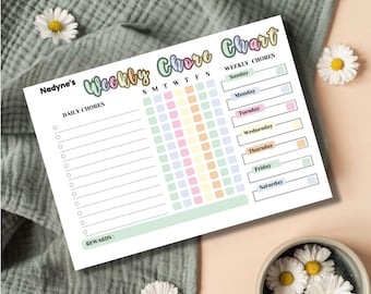 Editable Kids Chore Chart: Daily & Weekly Responsibility (PDF)
