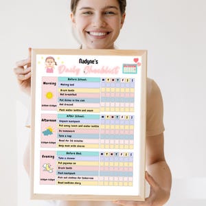 Editable Daily School Checklist for kids, Fillable checklist, To Do List, Printable Chore Chart, Printable PDF, Homeschool Planner,