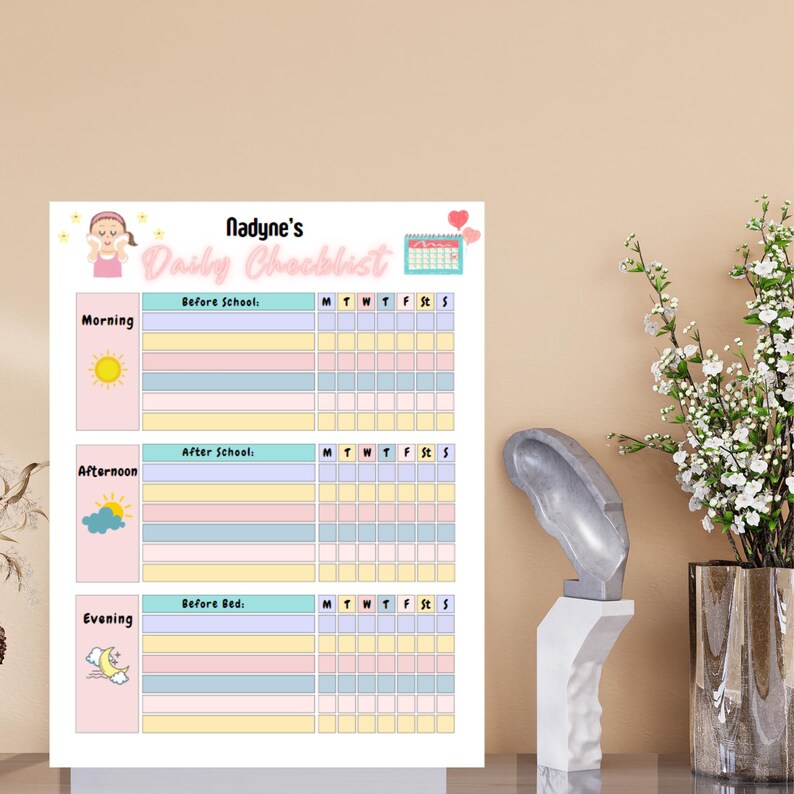 Editable Kids Daily Checklist: Fun, Printable Chore Chart (PDF) - Etsy