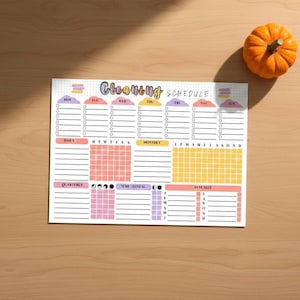 Planificador de limpieza editable: Tabla de tareas del hogar (Descarga digital en PDF)