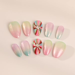 custom press on nails/party press on nails/Flakes for nails/wedding nails gift/Japanese nails/Long nails/Almond nails/y2k style Nails