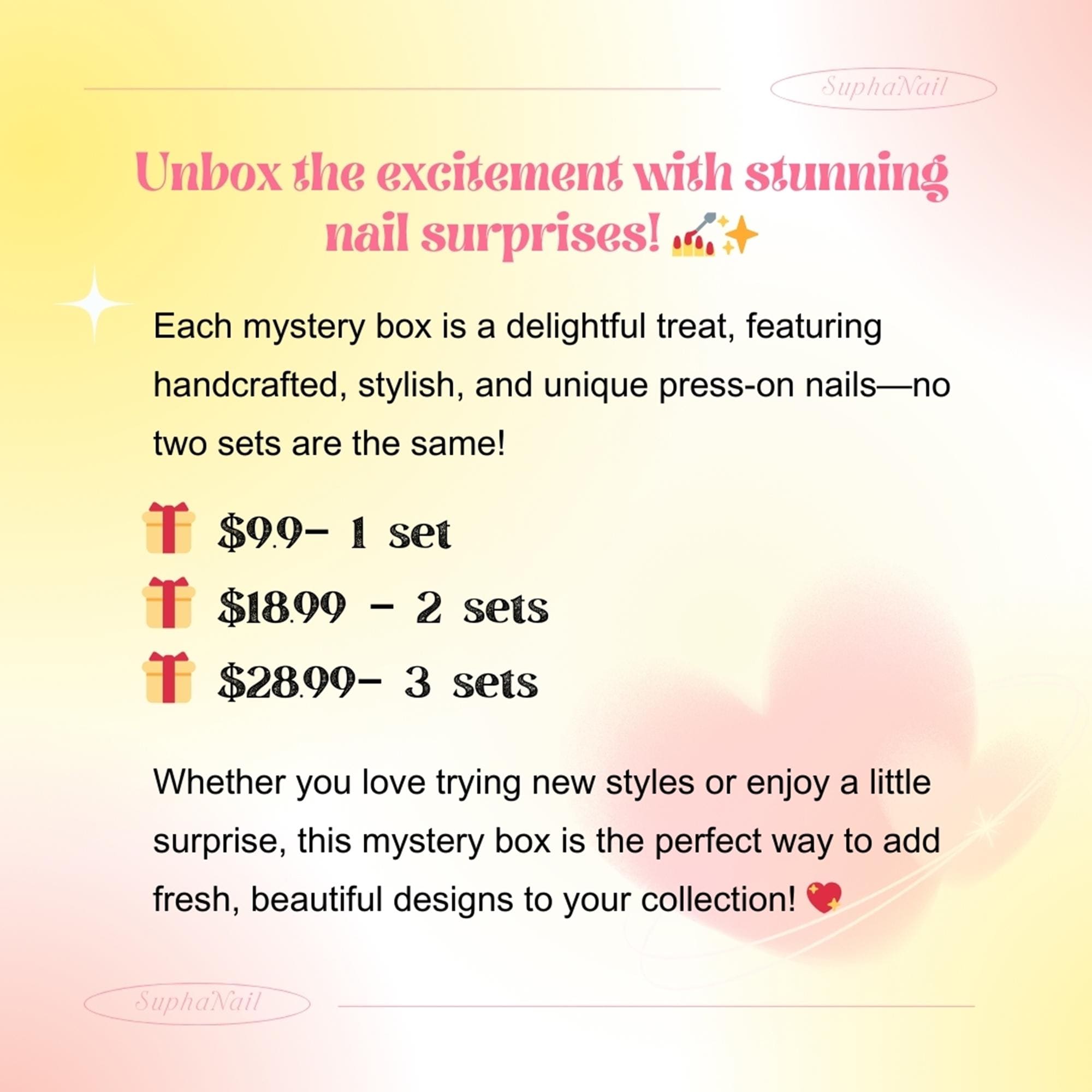 ミステリープレスオンネイルボックス：手作りネイルアートサプライズ