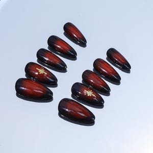 Handmade Ombre Press On Nails: Long Almond Y2K Style