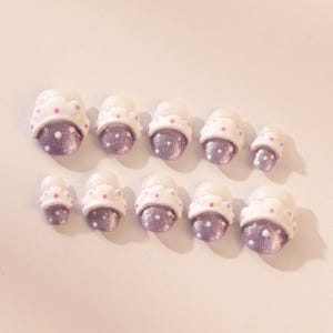 Handmade Press On Nails: Y2K Short Oval Nails with Flakes