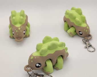 Stegosaurus Keychain | 3D Printed Articulated Dino Charm