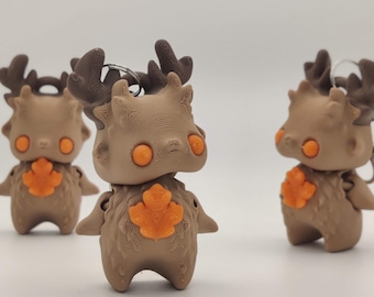 Deer Pixie Keychain - 3D Printed Fantasy Figurine