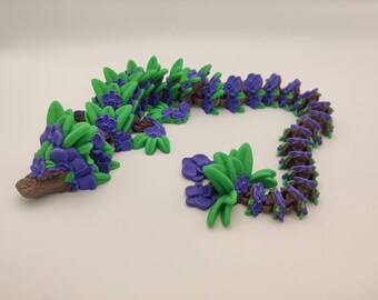 Orchid Dragon, Flower Dragon, Articulating Dragon, 3D Printed Fidget Toy