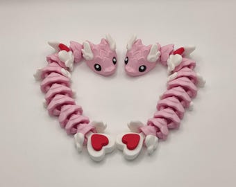 Cupid Snake Flexi – Articulated 3D Printed Snake, Valentine’s Day Gift, Cute Poseable Snake