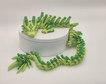 Bamboo Dragon, Multiple Sizes, Articulating Dragon, 3D Printed Fidget Toy