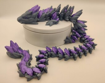 Crystal Dragon, Gem Dragon Articulating Dragon, 3D Printed Fidget Toy