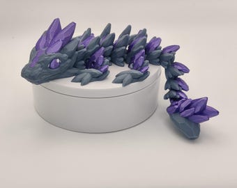 Baby Gemstone Dragon, Articulating Dragon, 3D Printed Fidget Toy