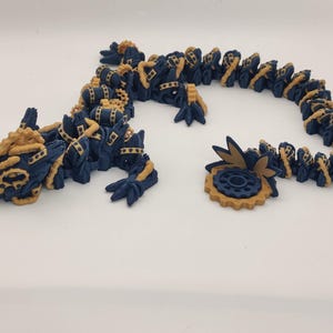 Steampunk Dragon, Cyborg Dragon, Machine Dragon, Articulating Dragon, 3D Printed Fidget Toy