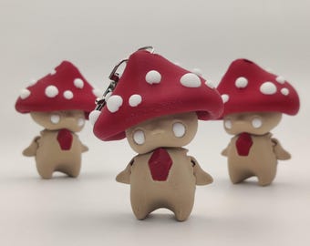 Mushroom Pixie Keychain – Adorable Articulated Forest Charm