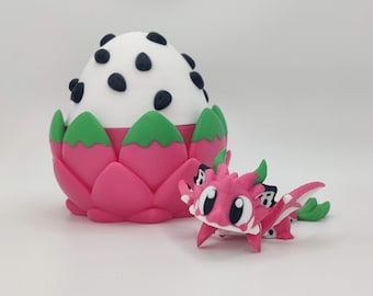 Dragon Fruit Dragon & Egg – Tropical 3D-Printed Dragon and Matching Egg