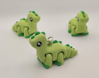 Brontosaurus Keychain – 3D Printed Articulated Dino Charm