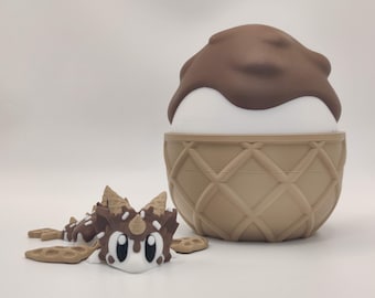 Ice Cream Dragon & Egg – Dessert-Inspired 3D-Printed Dragon and Matching Egg