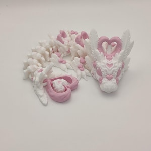 Baby Light Heart Dragon, Heart Dragon,  Articulating Dragon, 3D Printed Fidget Toy