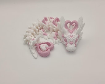 Baby Light Heart Dragon, Heart Dragon,  Articulating Dragon, 3D Printed Fidget Toy