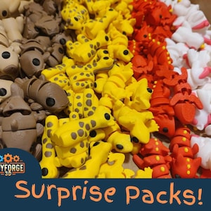 Surprise Packs 3D Printed 1-3 Inch Articulated Animals | Mini Animals | Pocket Pets | Baby Animals | Mystery Animals | WildGrid Animals