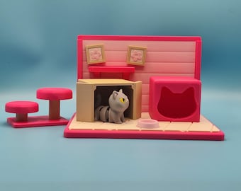 3D Printed Cat Playset for Imaginative Fun - Premium Kids Playset with Toy Cat