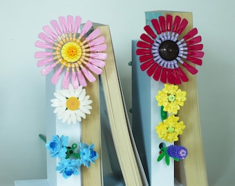 Présentoir de coin à livres pour fleurs botaniques LEGO | Paquet de 2 ou 4 | Décoration d'étagère pour ensembles de bouquets de construction
