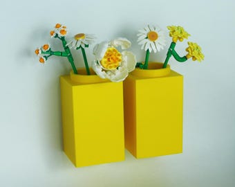 Wall Mount Display | 2 pack | Hanging Vase for LEGO Botanicals, Bouquet & Plant Sets