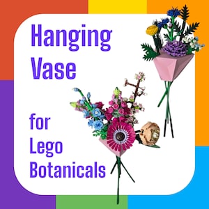 Flower Wall Mount Display – 2 pack - 3D-Printed Hanging Vase for LEGO Botanicals, Bouquet & Plant Sets – Modern Home Decor