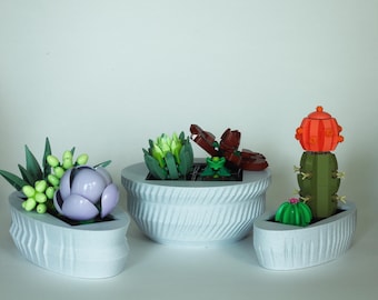 Geometric Pots for LEGO Succulents (Item #10309) – Modern Planters with Hidden Compartments for LEGO Plants & Decor