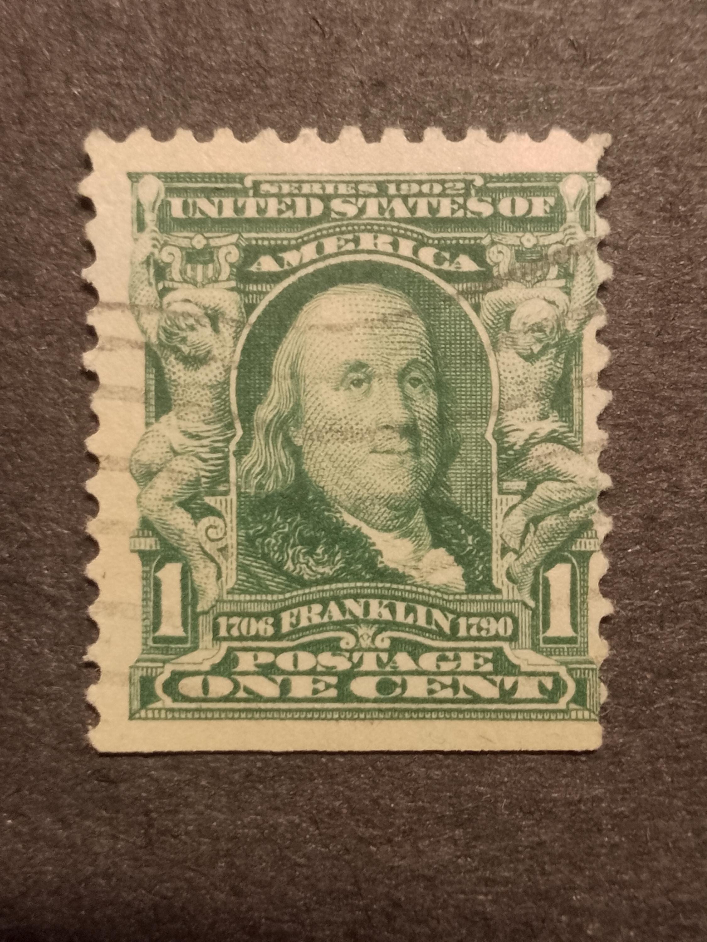 アメリカ　トーマスジェファーソン1セント未使用切手　グリーンレアビンテージ アメリカトーマスジェファーソン1セント未使用切手グリーンレア