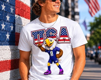 USA Eagle Mascot T-Shirt | Patriotic Football Jersey Design