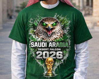 Camiseta de fútbol de los Halcones del Desierto de Arabia Saudita: Camiseta para aficionados del Mundial 2026
