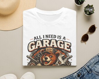 Ich brauche nur ein Garagen T-Shirt | Bär Mechaniker Werkzeuge Vintage